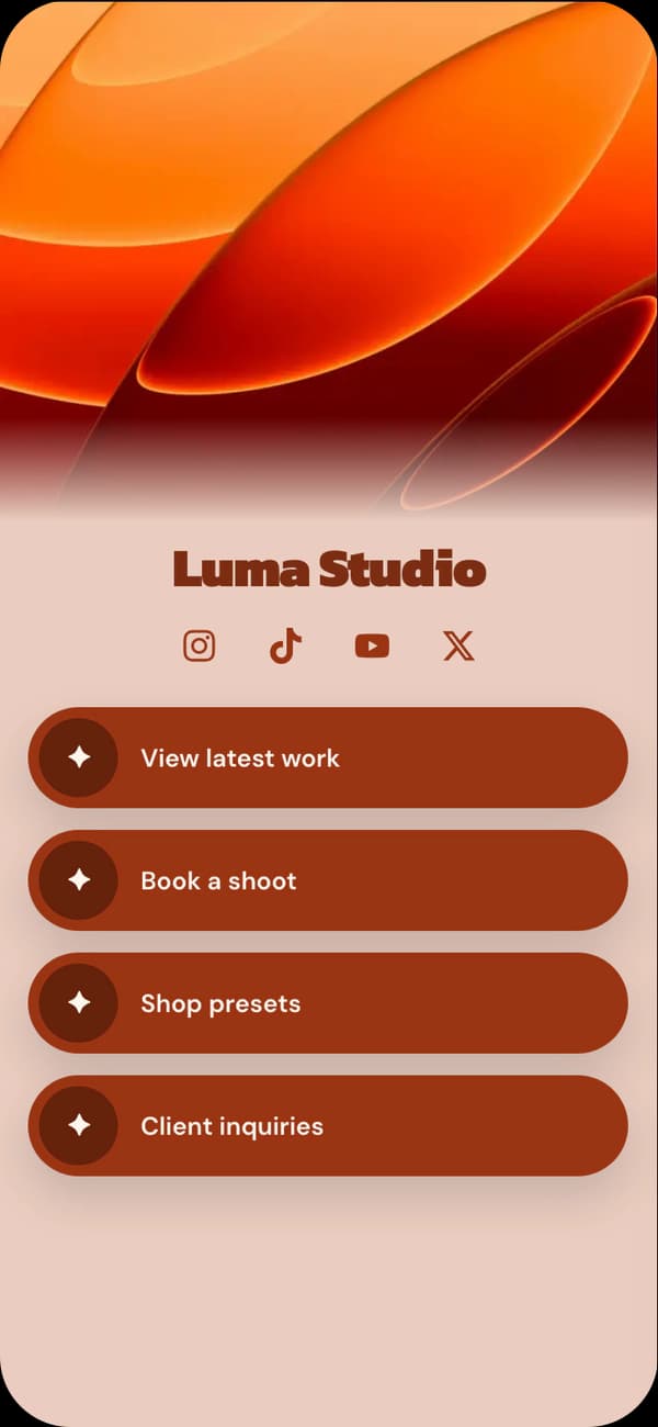 Amber Lens — প্রোফাইল Linkrise Studio থেকে রেন্ডার করা হয়েছে