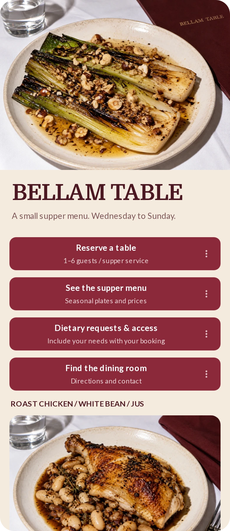 BELLAM TABLE · Sayfa önizlemesi