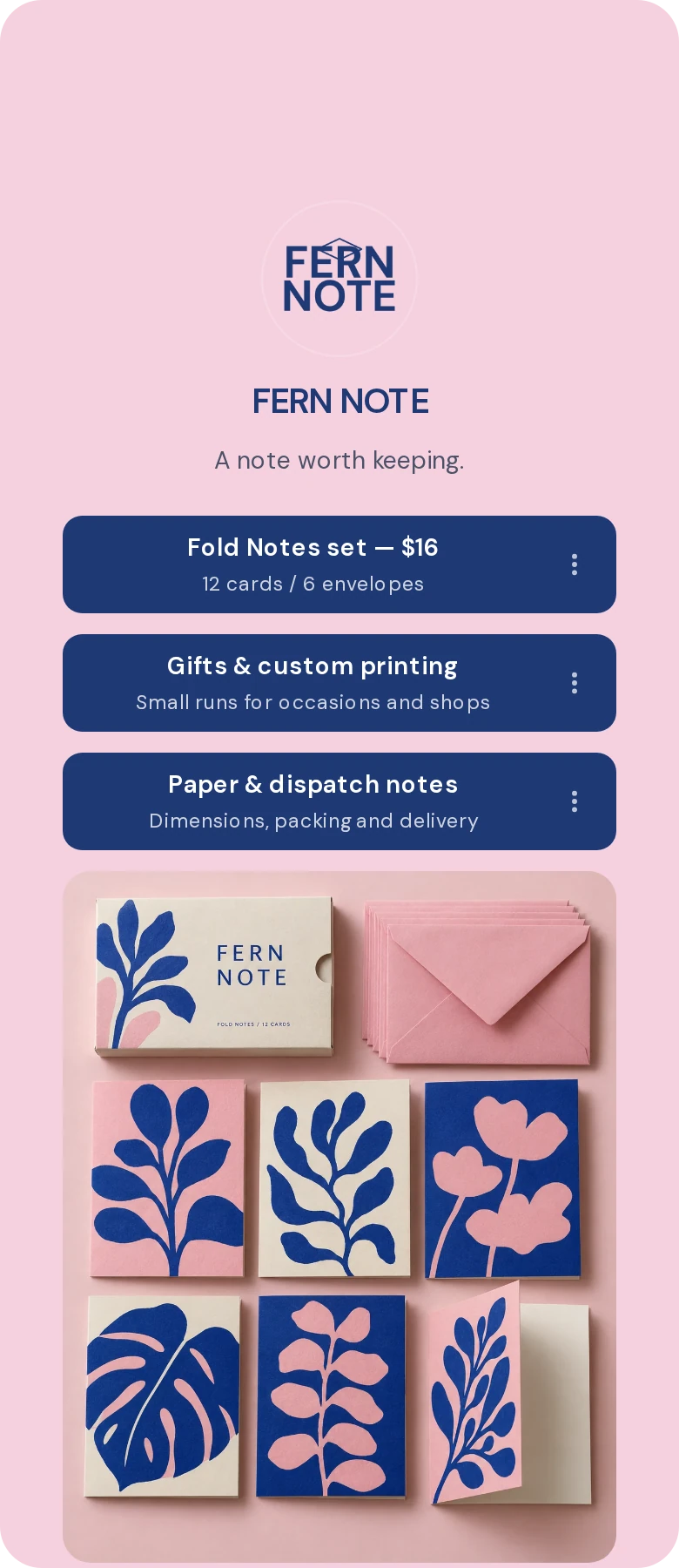 FERN NOTE · Sayfa önizlemesi